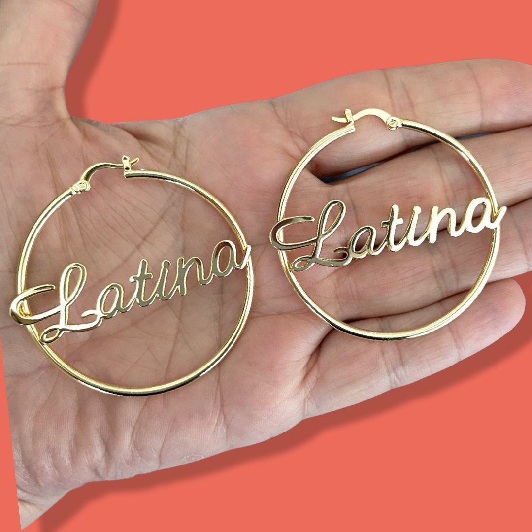 Latina gold sale hoop earrings