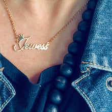 Load image into Gallery viewer, JEWESS QUEEN 👑 Name Plate Necklace  - Pre Order