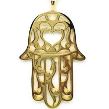 Load image into Gallery viewer, Moroccan Gold Hamsa Alek Love Signature Pendant Necklace 14K plated 