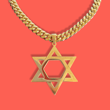 Load image into Gallery viewer, The Mega Magen Necklace on Cuban Chain - Gold